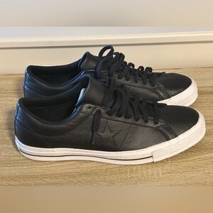 Converse Men's Black Leather Sneakers